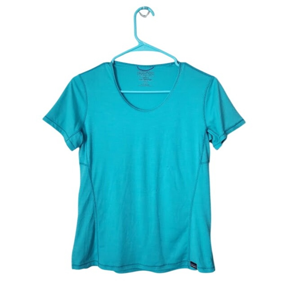PATAGONIA Capilene Cool Lightweight Shirt XS Teal Scoop Neck Tech Tee Hiking